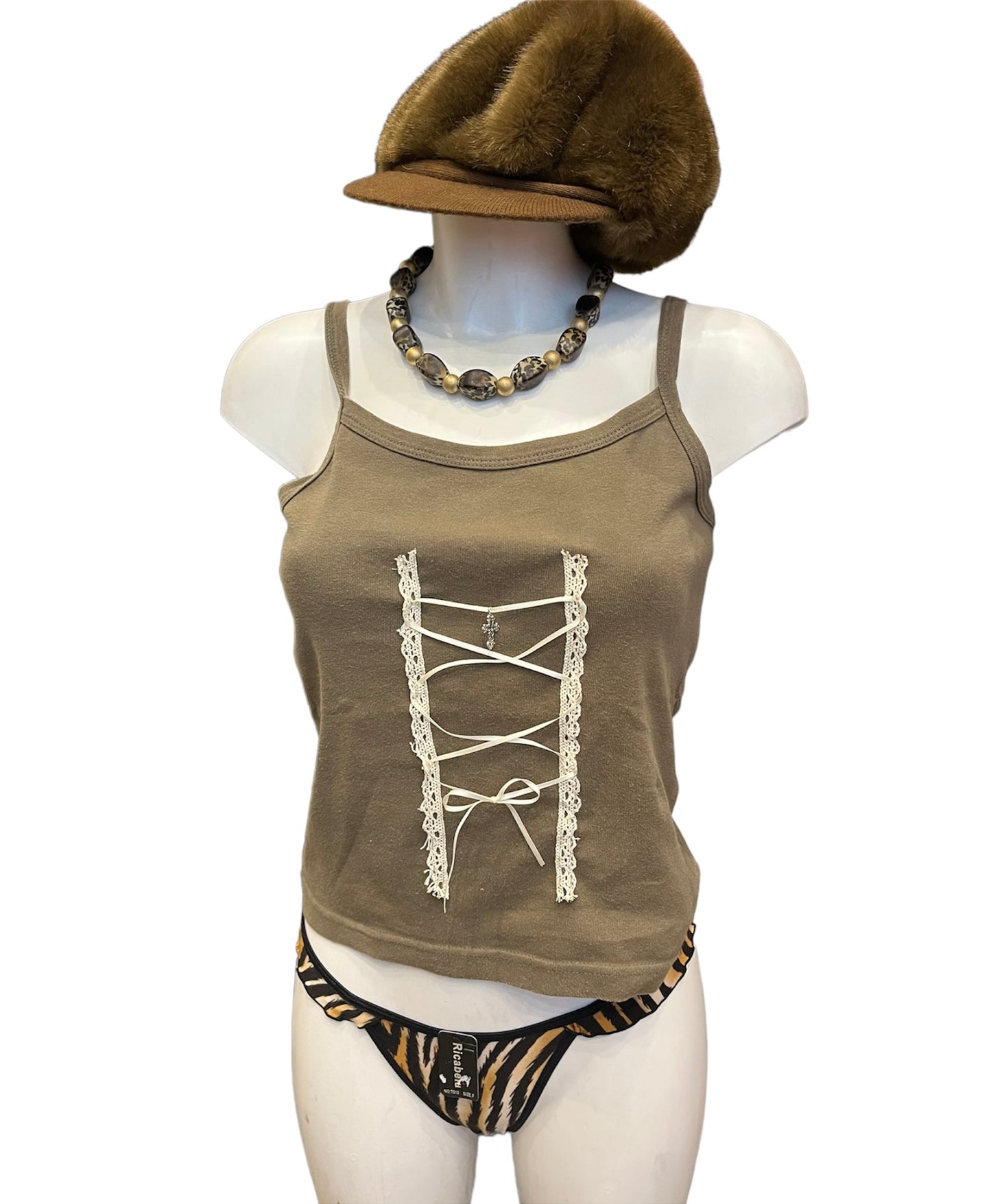 Cross lace top