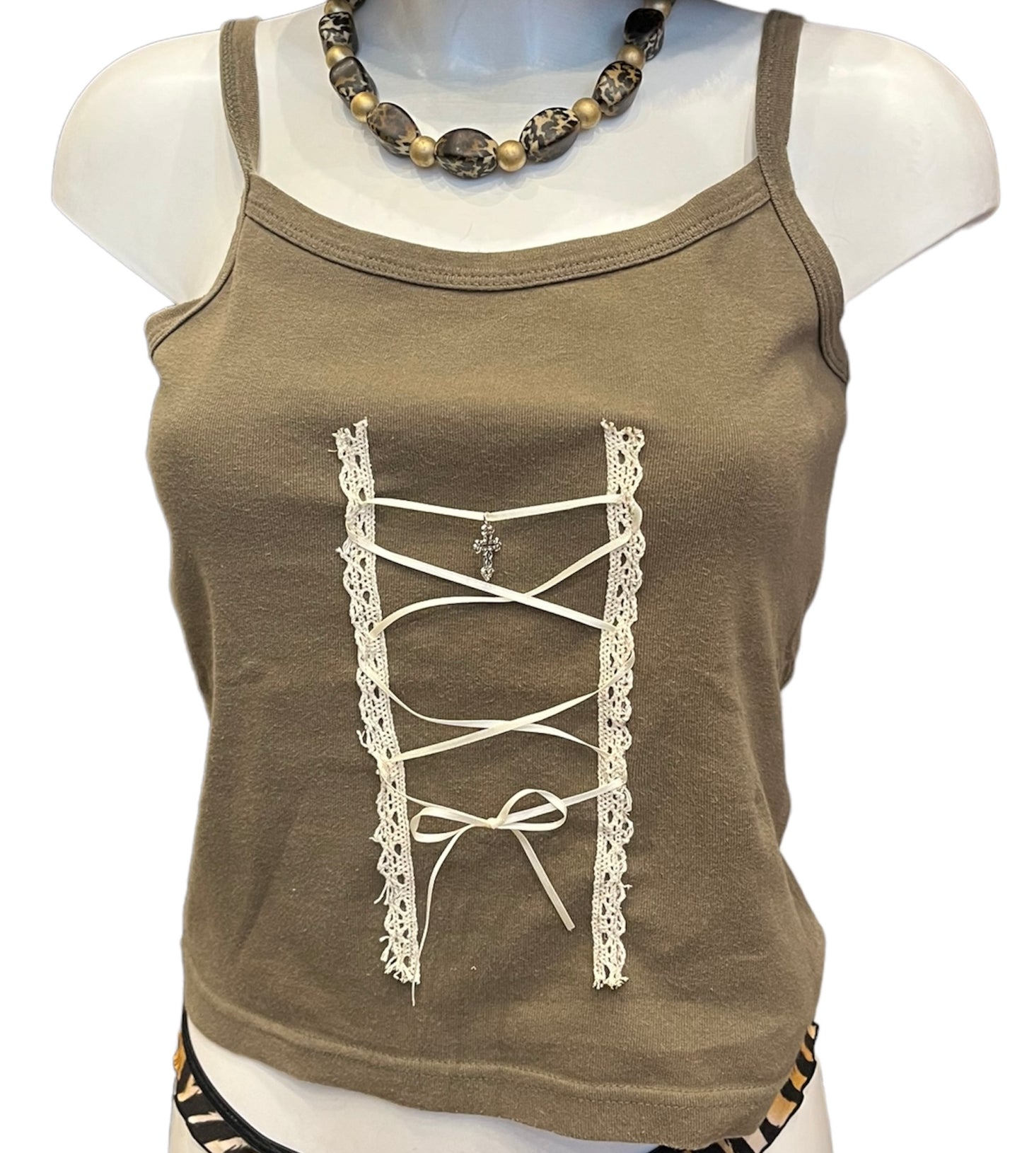 Cross lace top