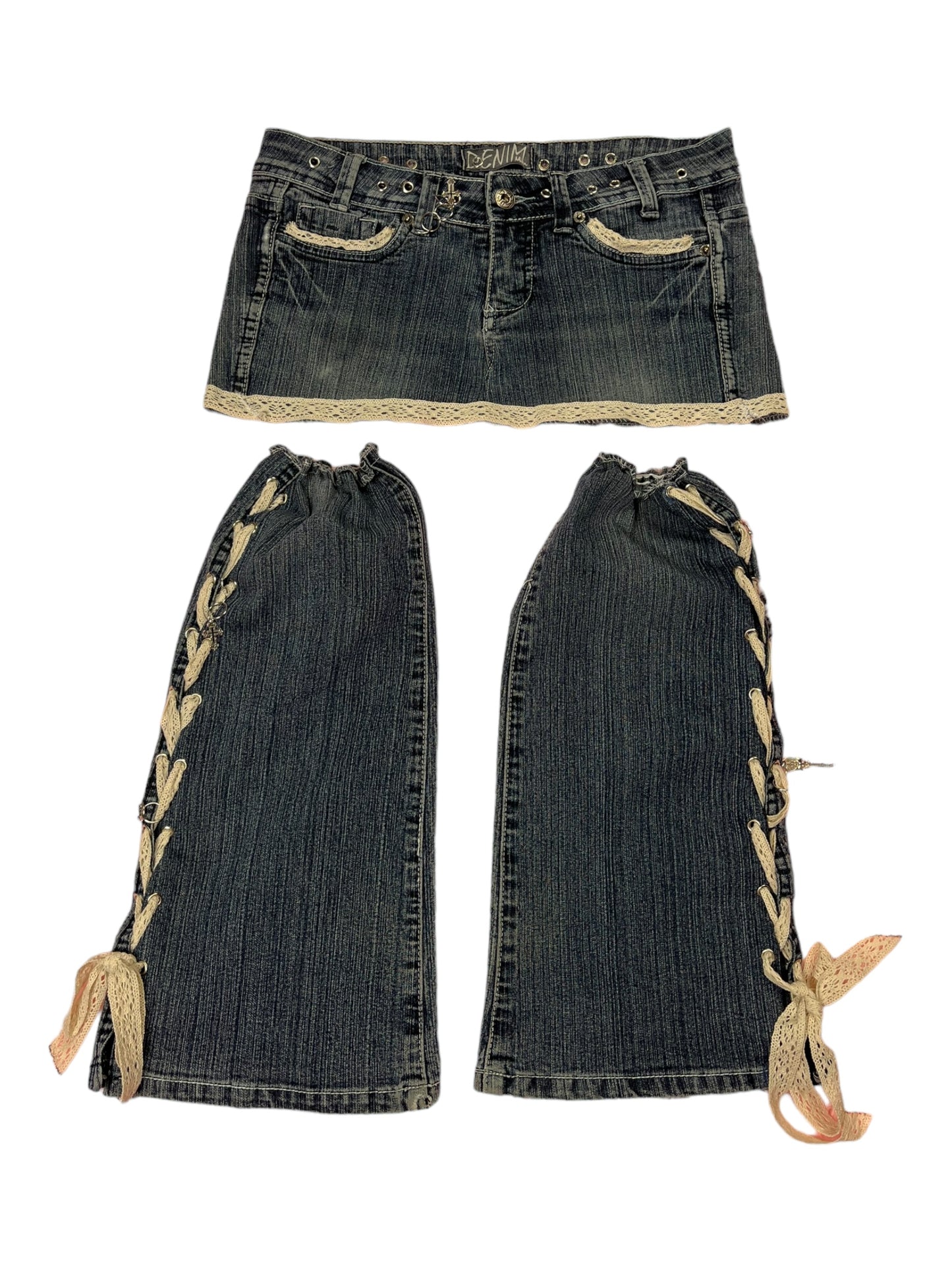 Lace up skirts leg warmer