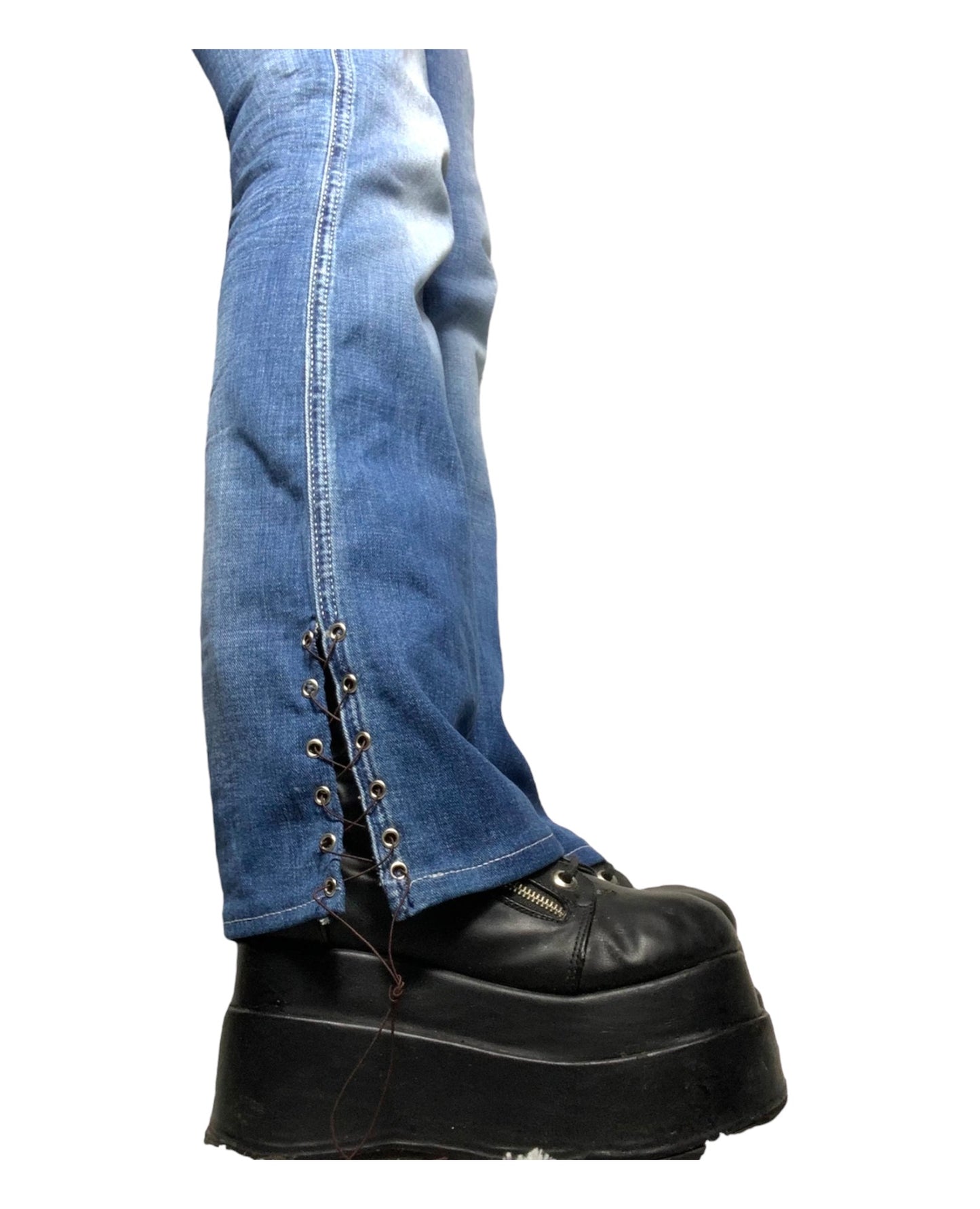 Lace up jeans