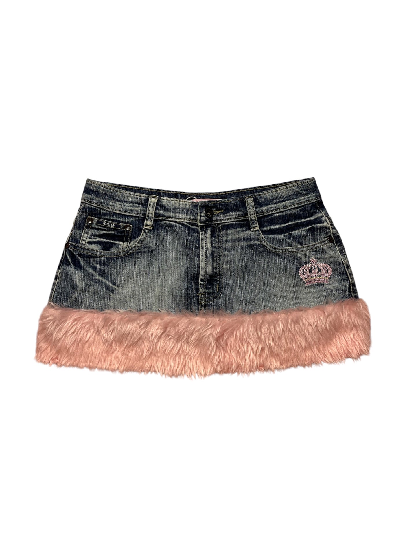 Pink fur skirt