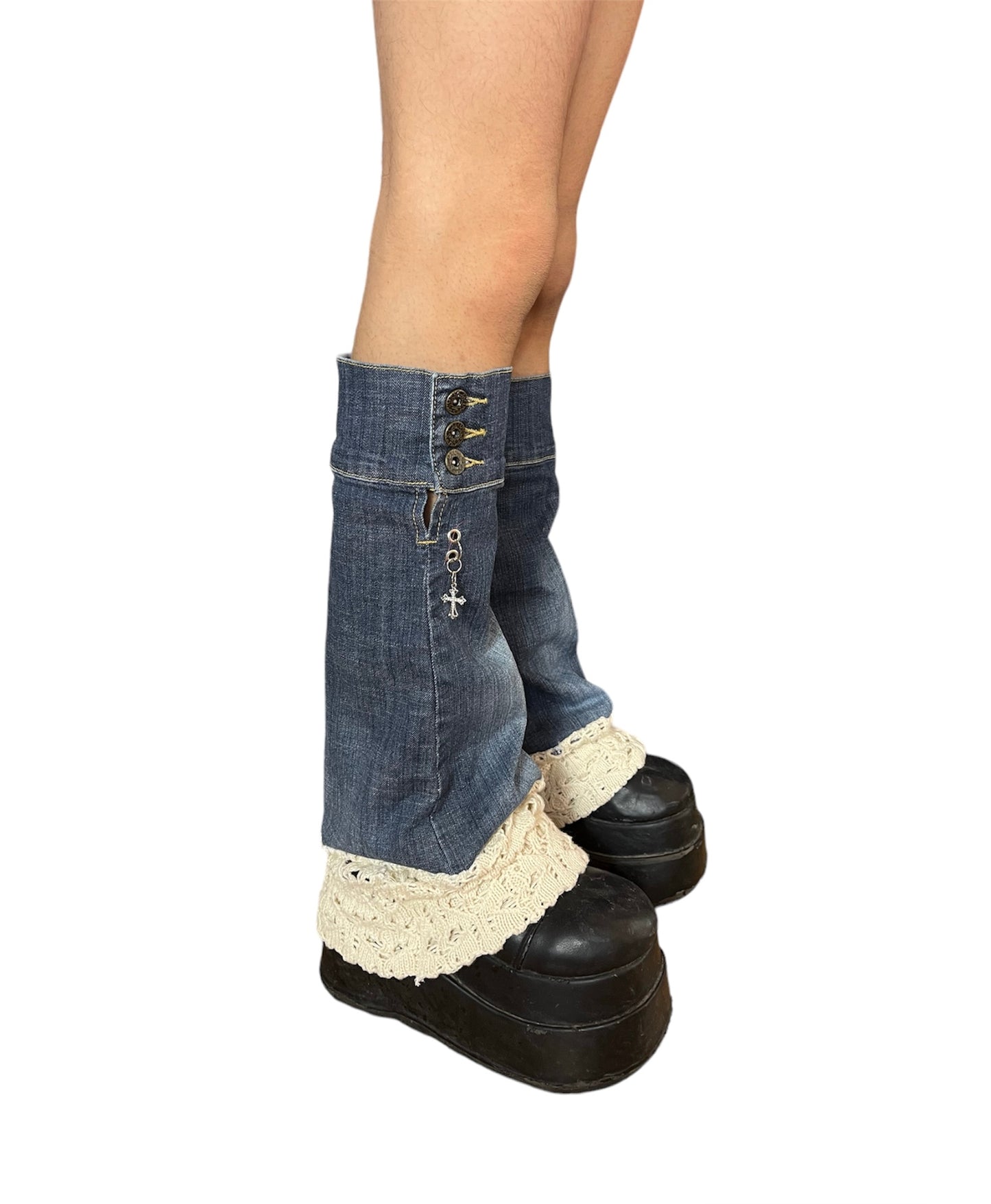 Jean skirt+leg warmers