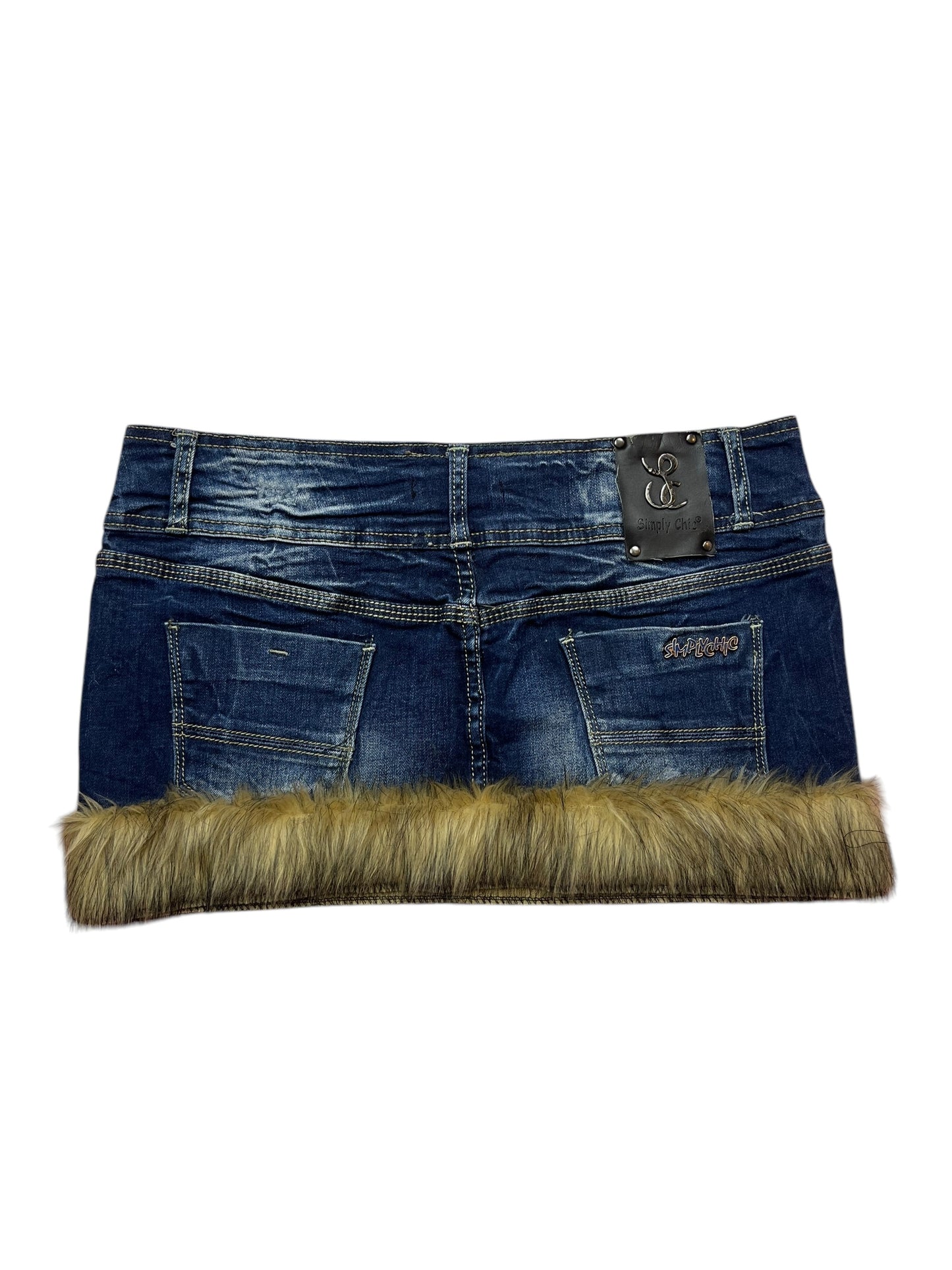 Denim fur skirt ☆