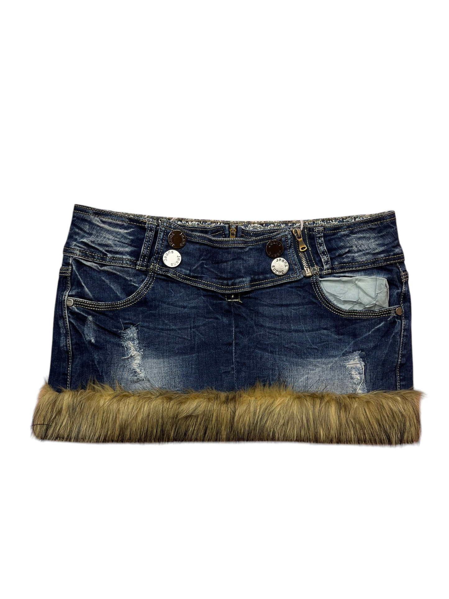 Denim fur skirt ☆