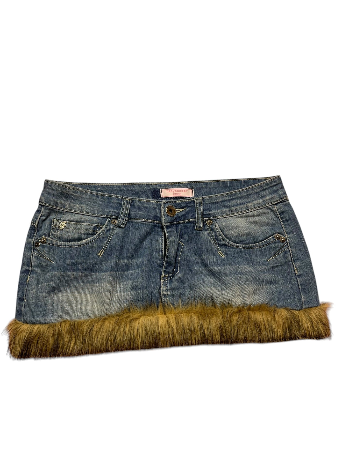 ☆ Denim fur mini skirt ☆