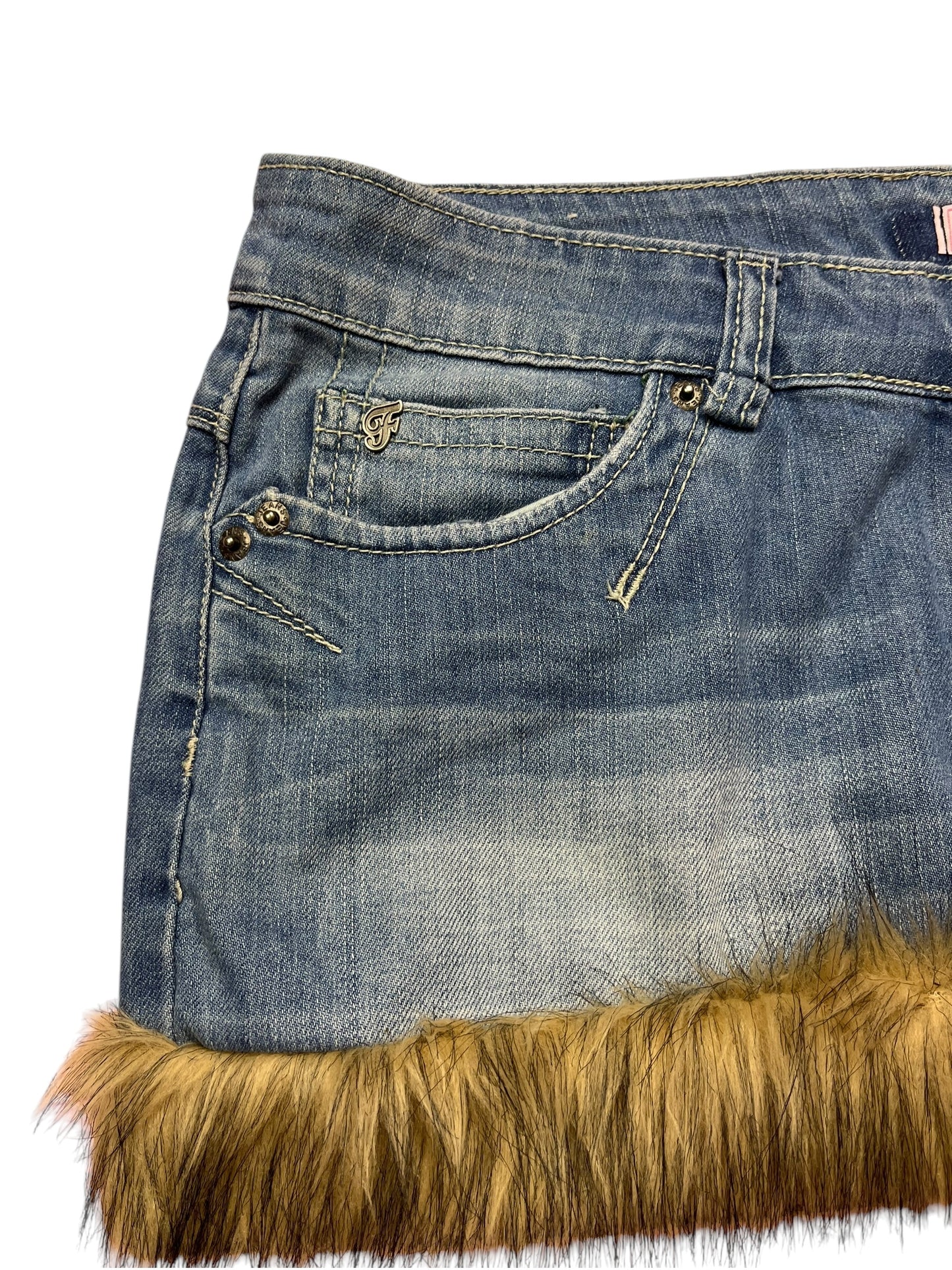 ☆ Denim fur mini skirt ☆