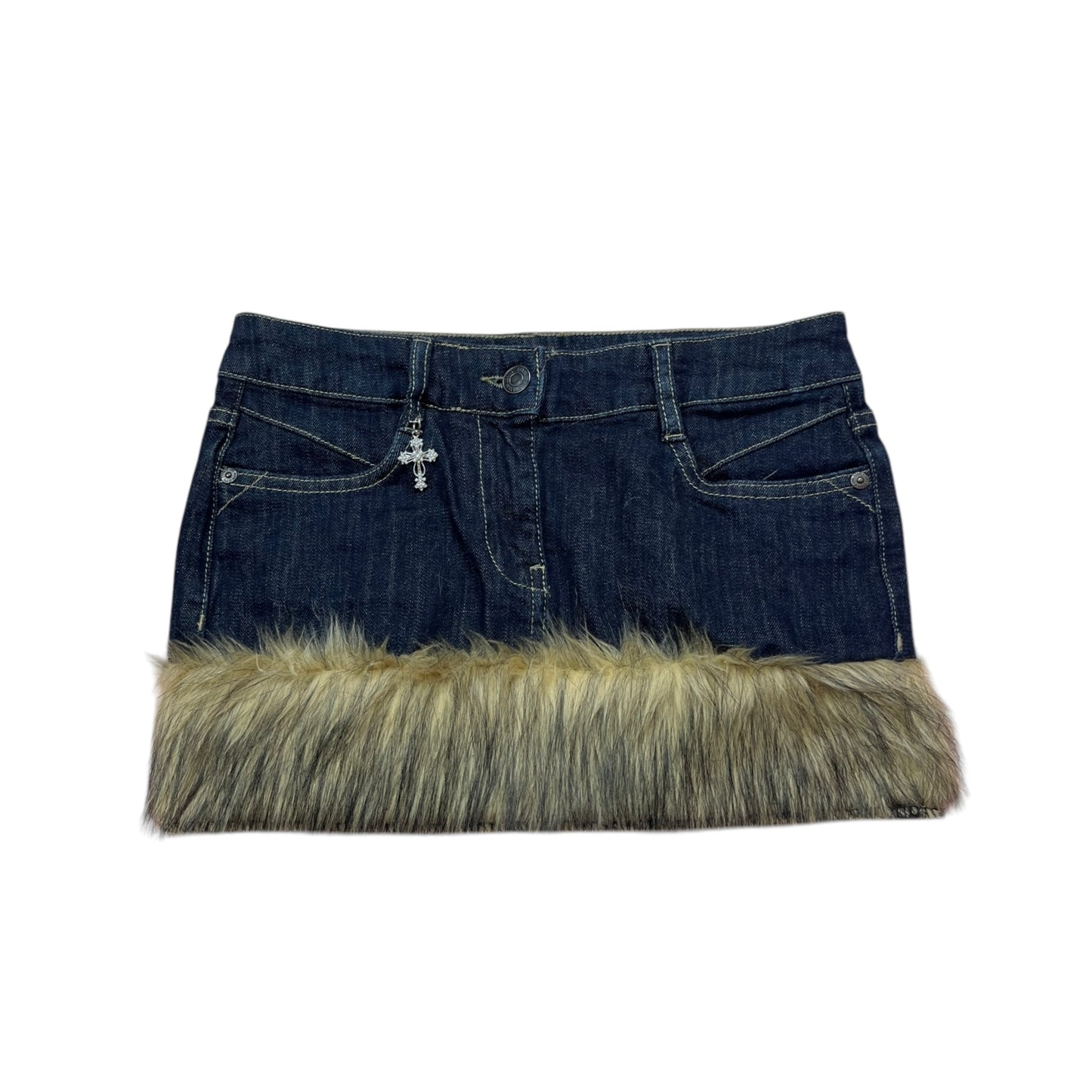 ☆ Denim fur mini skirt ☆