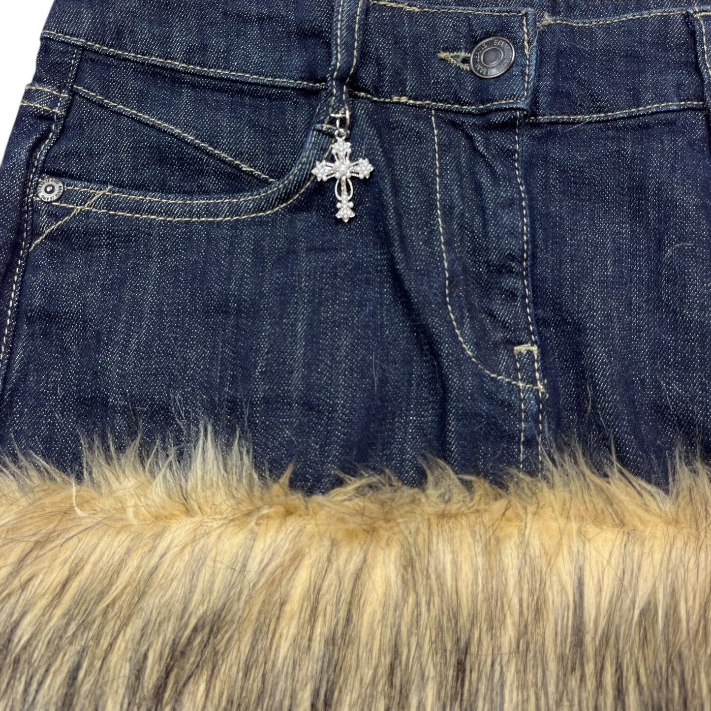 ☆ Denim fur mini skirt ☆