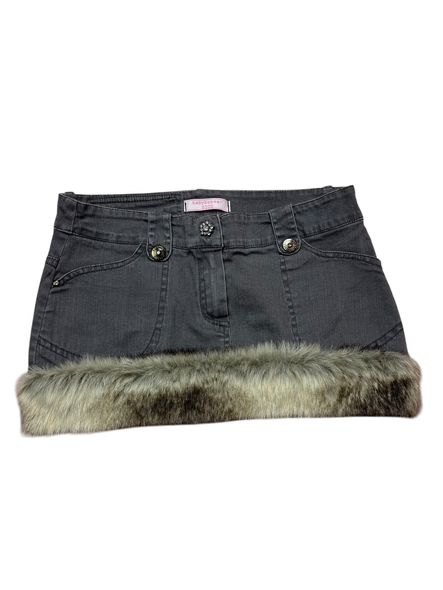 ☆ Denim fur mini skirt ☆