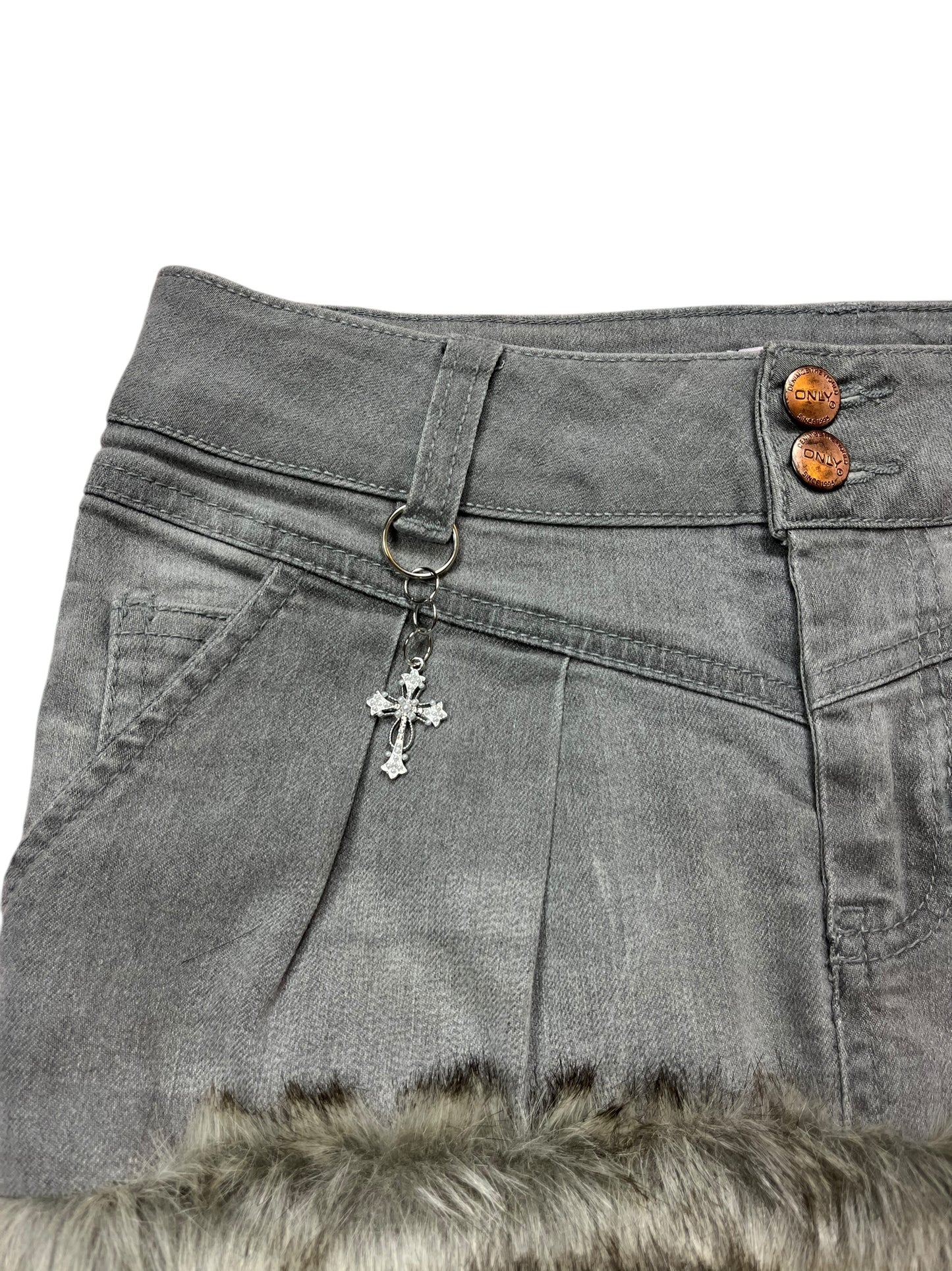 ☆ Denim fur mini skirt ☆