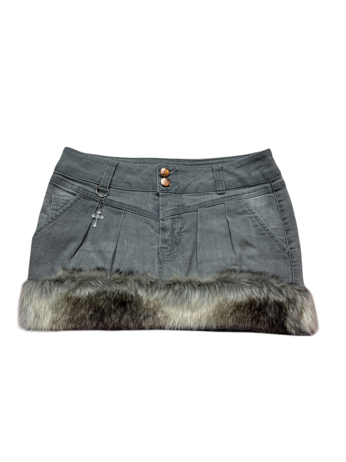 ☆ Denim fur mini skirt ☆