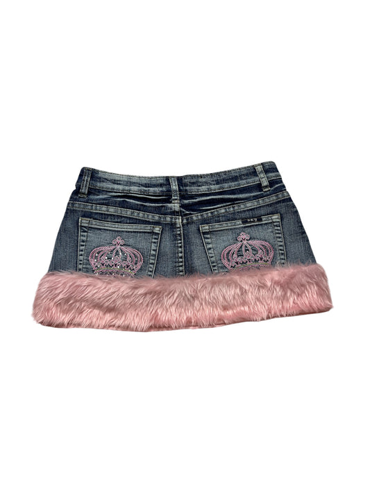 Pink fur skirt